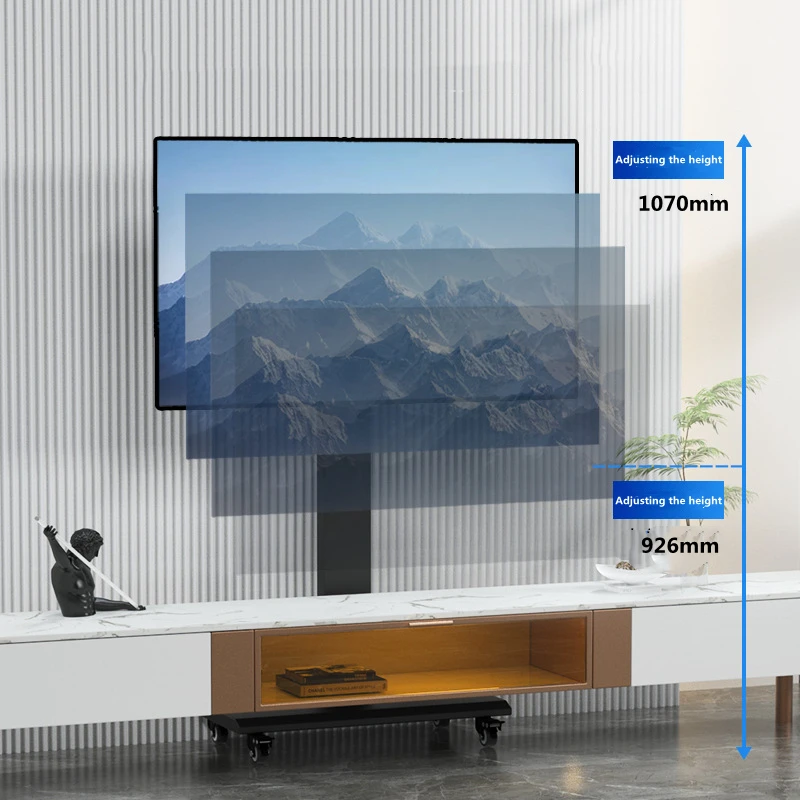 Soporte de TV rodante para televisores de 10-43 pulgadas, carrito de TV móvil portátil con ruedas, soportes de suelo universales con soporte giratorio para esquina - imagen 3