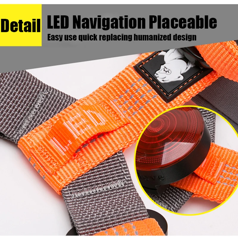 Truelove-arnés para mascotas, nailon reflectante ajustable con cuello, correa, luz LED, neopreno acolchado, senderismo, correr, TLH6171, envío directo - imagen 5