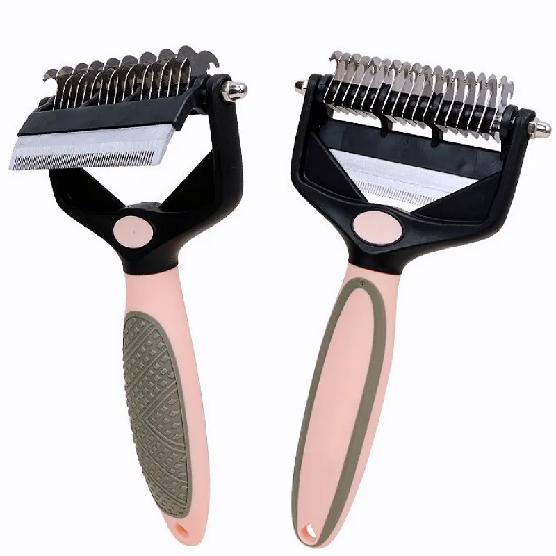 Cepillo para perros, removedor de pelo para mascotas, cuchillo de doble cara, peines para el cuidado de perros, apertura de nudos, cepillo multifuncional para perros, suministros para mascotas