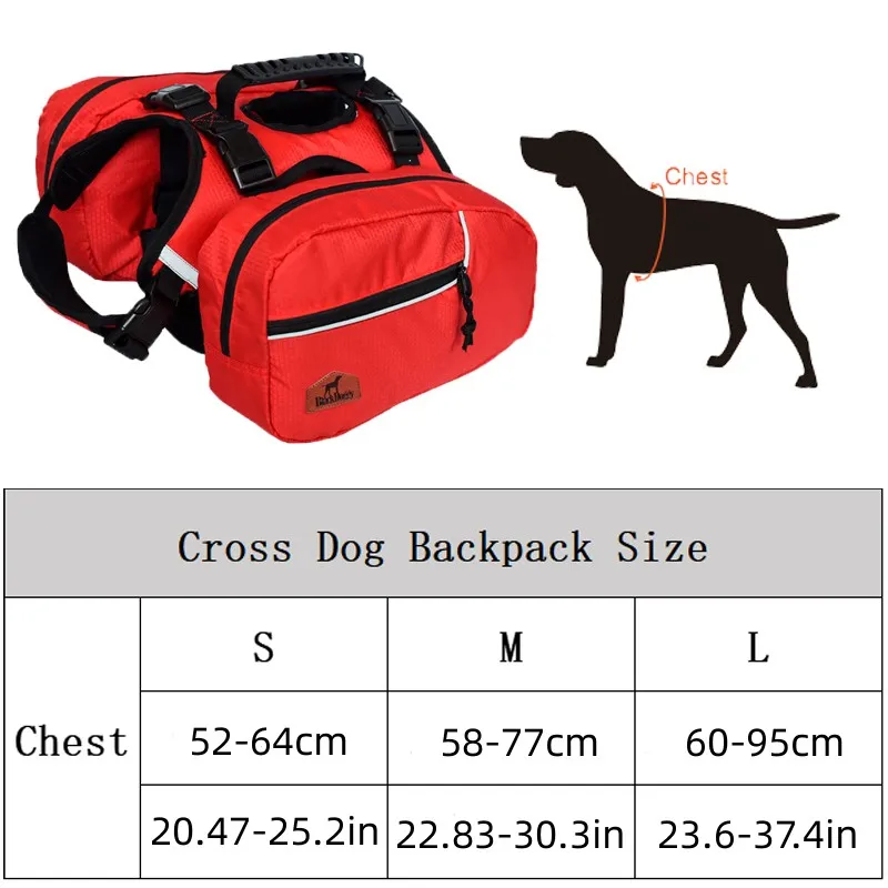 Mochila extraíble para perros, arnés reflectante para exteriores, chaleco para mascotas, arneses para viajes, Camping, senderismo, bolsas de sillín para perros medianos y grandes - imagen 2