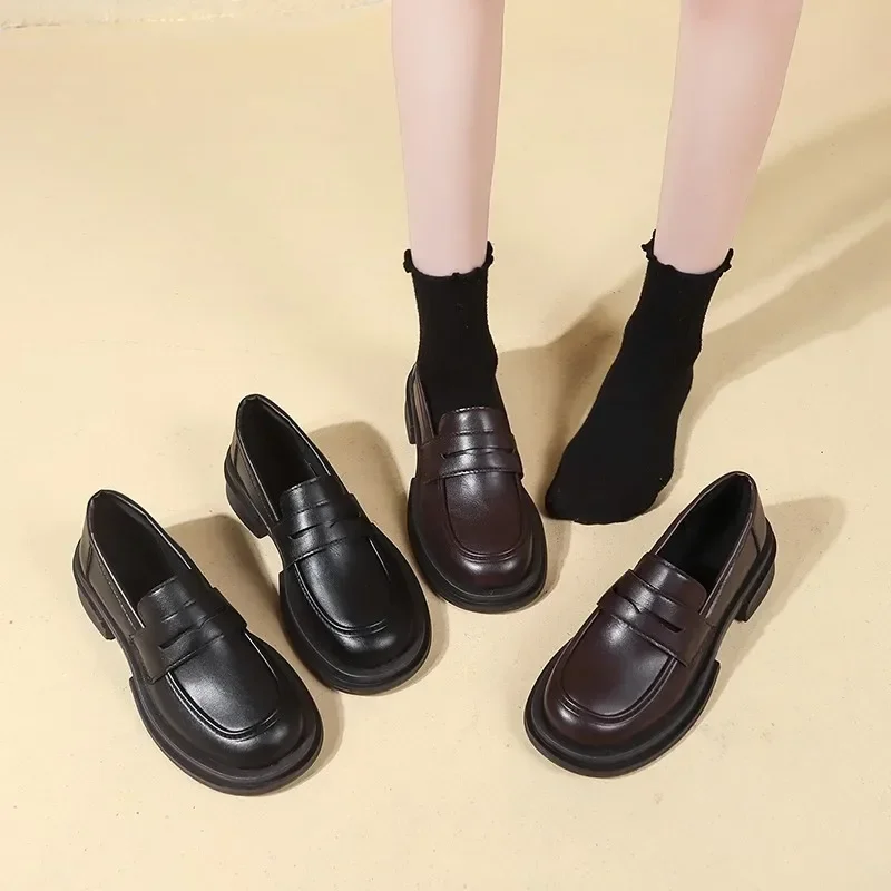 Zapatos de estudiante universitario de estilo japonés nuevos, zapatos de Cosplay de Lolita para mujer/niña, zapatos de plataforma de uniforme negro/café a la moda 2025 - imagen 3