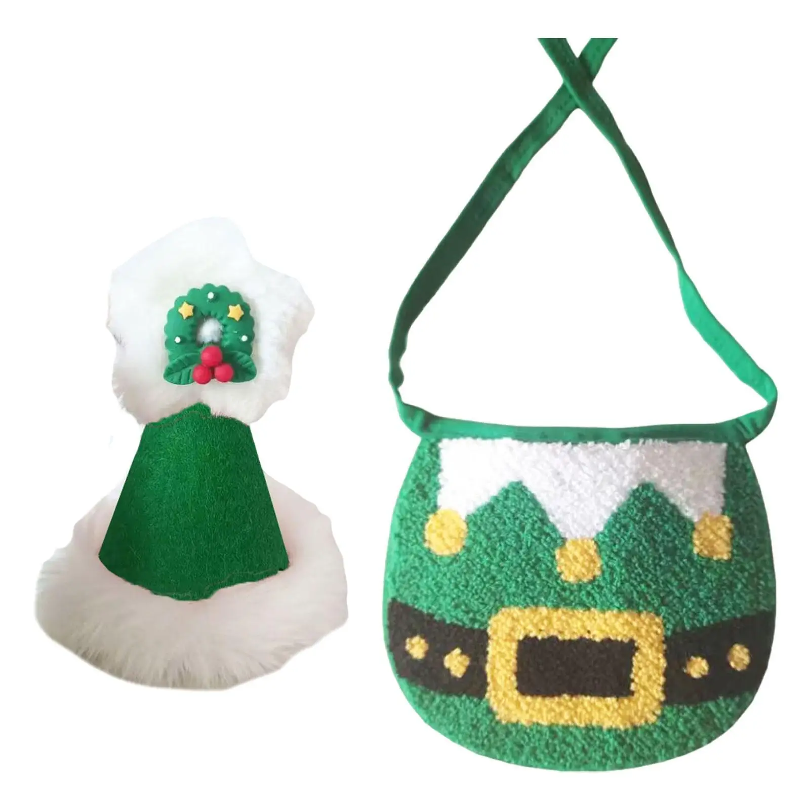 Babero navideño para mascotas con sombrero de invierno para perros pequeños, regalo para cachorros y gatos, fiesta fantástica, decoración navideña suave y bonita, Bandana para perros fácil de limpiar