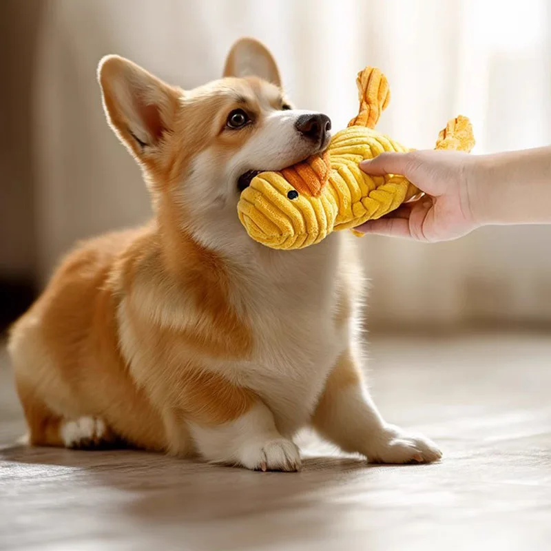 Juguetes de peluche chirriantes resistentes a mordeduras para perros, juguetes interactivos para masticar Molar para cachorros, suministros para mascotas para perros pequeños y medianos - imagen 4