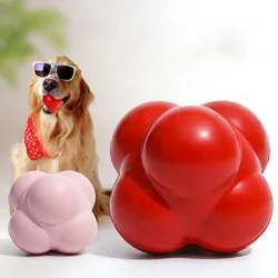 Pelota hexagonal de goma para perros – Rebote irregular para buscar y entrenar