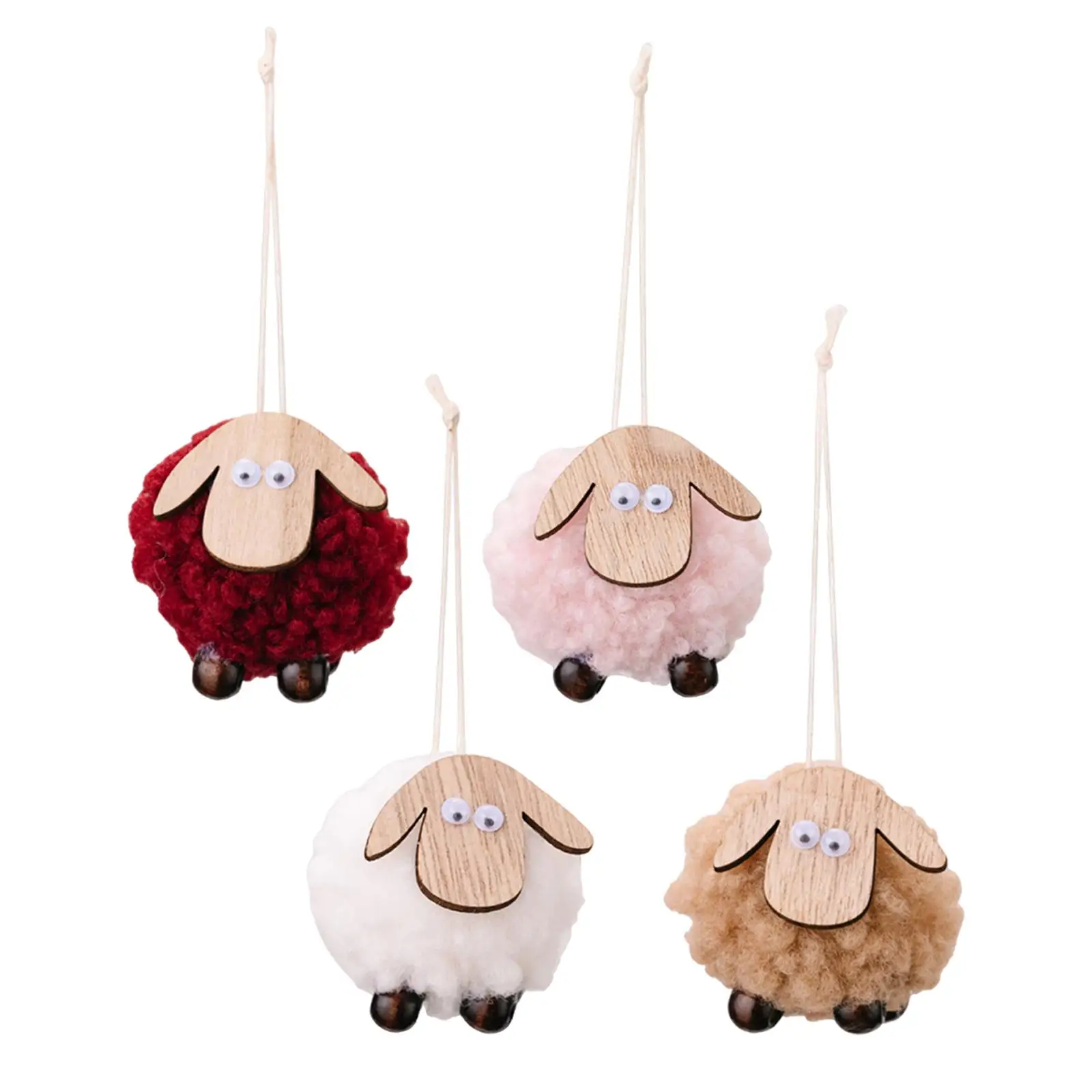 Adorno navideño de cordero, coleccionable, encantador, granja de ovejas de lana, decoración de árbol de Navidad para centro de mesa del hogar, suministros para fiestas en interiores y vacaciones