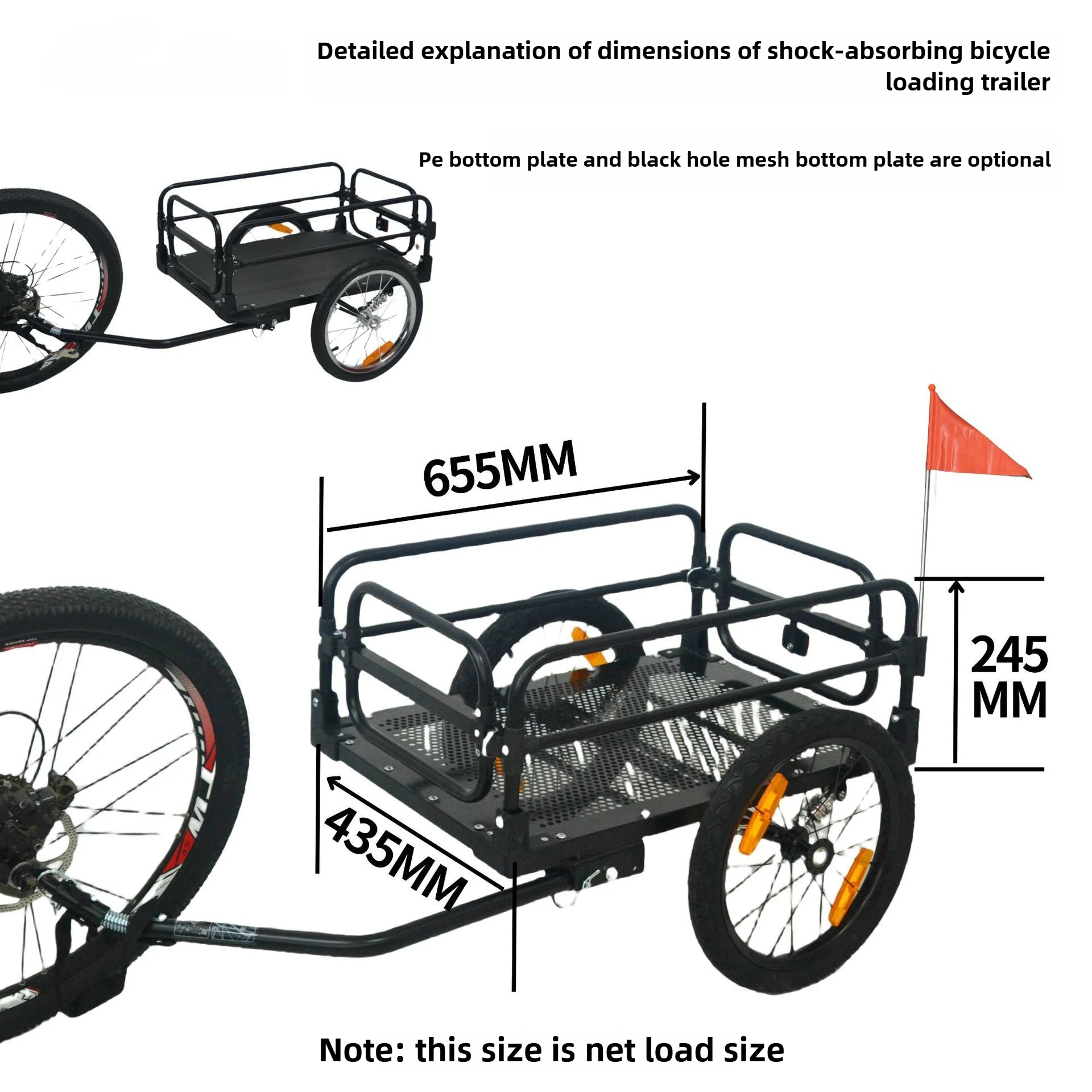 CTS41 Remolque de bicicleta para mascotas, artículos simples, viajes al aire libre, implementación diaria, remolque de bicicleta - imagen 2