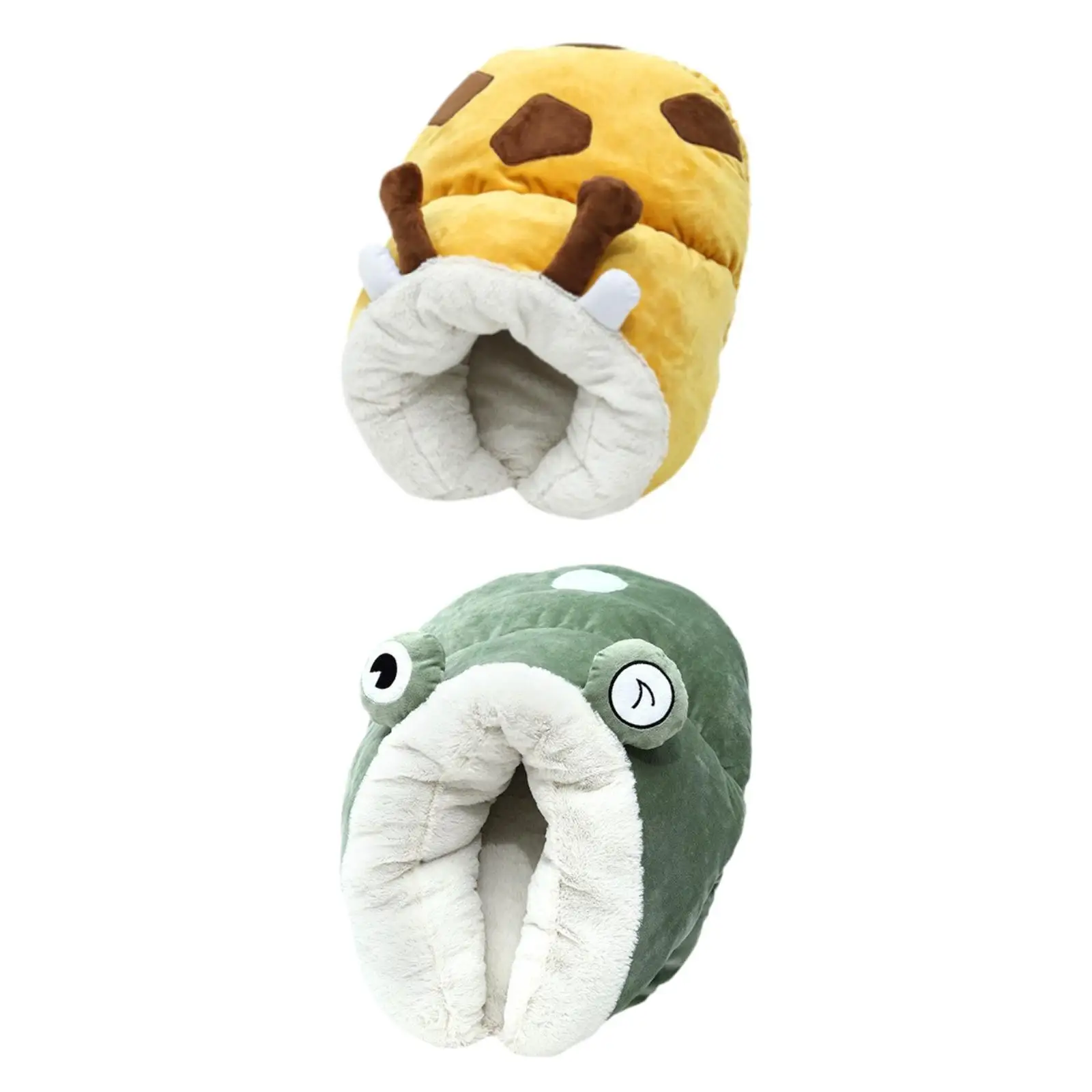 Cat Cave Bed Plush Burrowing Cave Anti Slip Bottom Hooded Cute Cat Hut Sleeping Bag Winter Warm Pet Bed for Indoor Gift Puppy