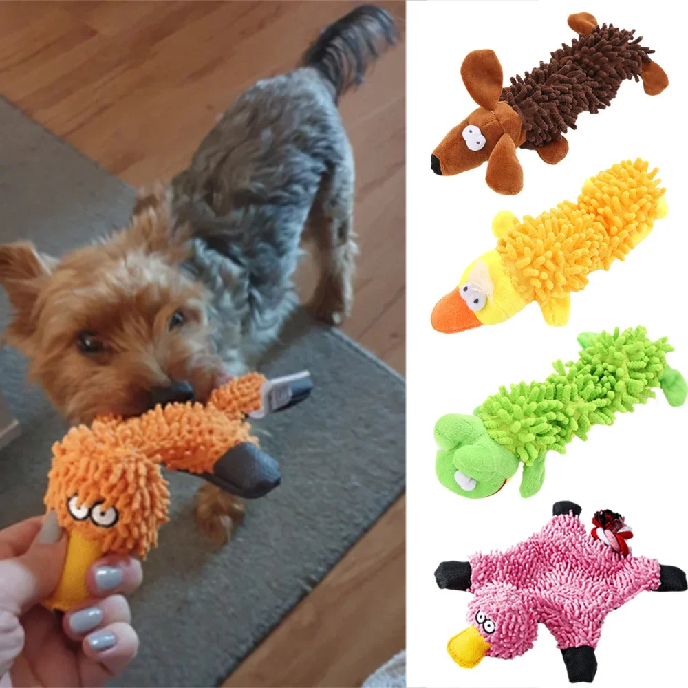 Juguetes chirriantes de peluche para perros pequeños, juguete para masticar con forma de animales, juego interactivo, accesorios para gatos, cosas para mascotas