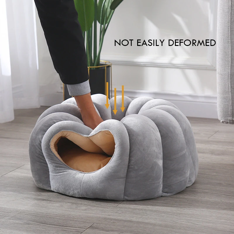 Cama portátil para gatos de interior, caseta con cojín extraíble lavable, cueva de iglú, tienda para mascotas - imagen 2