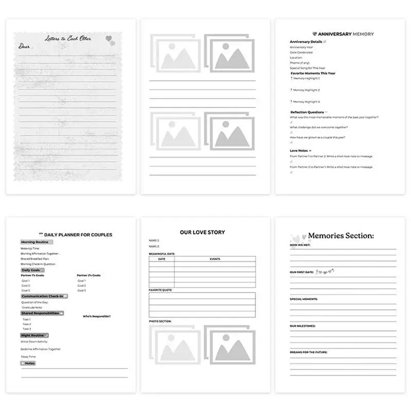 Álbum de recortes para parejas, álbum de recortes de boda, 58 páginas, suministros de álbum de recortes de aventura para momentos de jubilación significativos de San Valentín - imagen 5