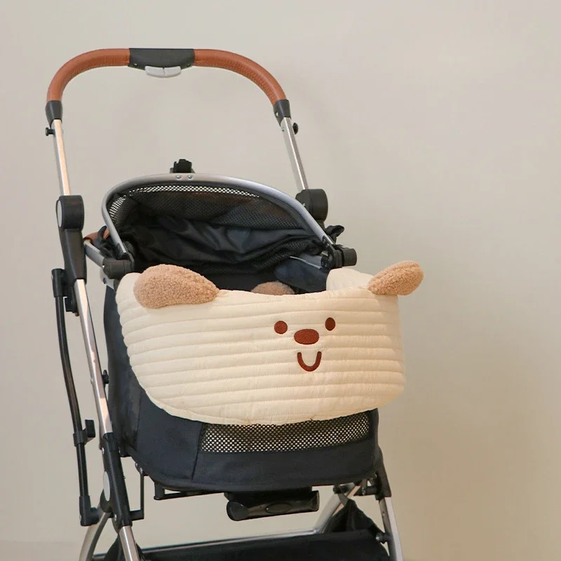 Almohadilla de borde para cochecito de mascotas, almohadillas de tela antisuciedad, almohada de tela de algodón, juego de tres piezas, juego de accesorios para cochecito de gato y perro, almohada - imagen 4