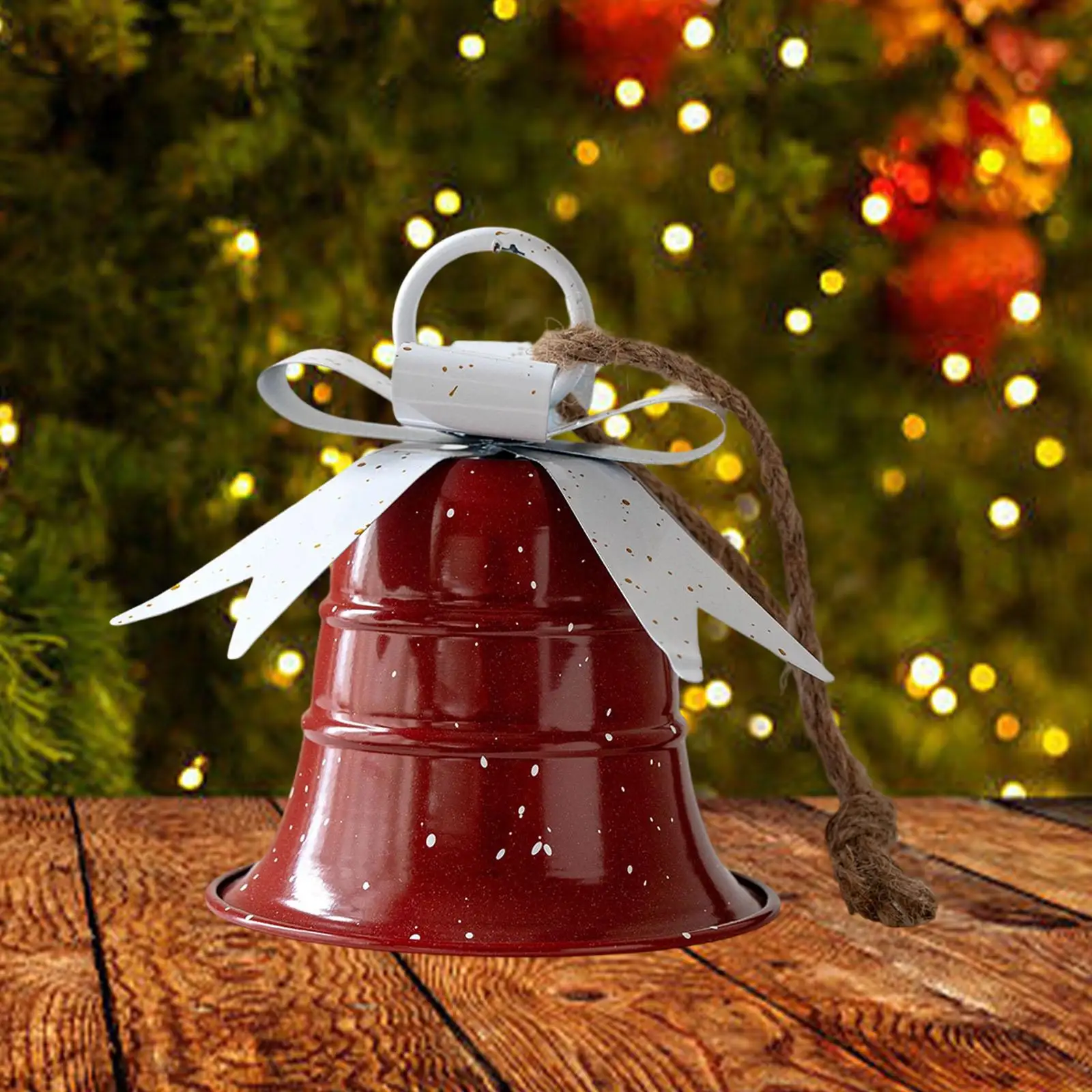 Adorno de campana de Navidad, colgante rústico Retro, decoración de Navidad, decoración de árbol de Navidad para el hogar, ventana, puerta, vacaciones interiores - imagen 4