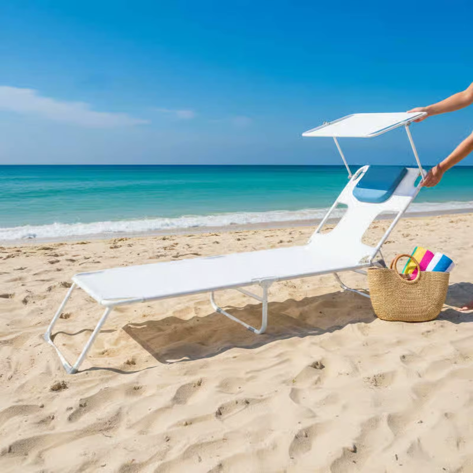Tumbona acolchada para tomar el sol – Posición boca abajo, plegable y transpirable - imagen 5