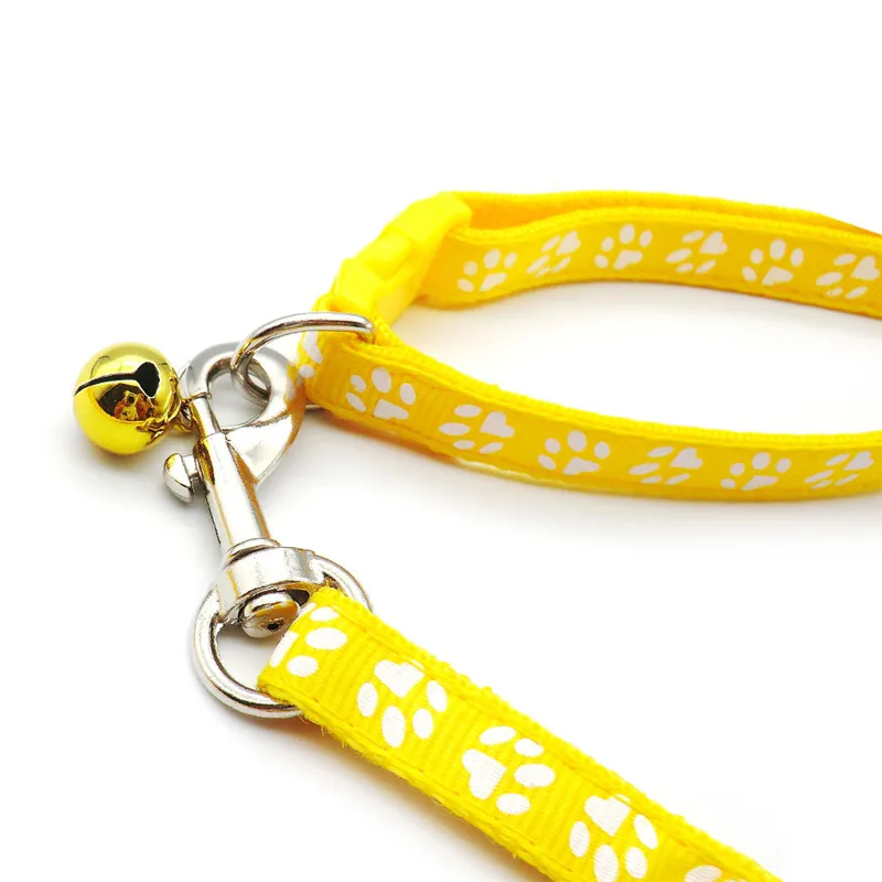 Collar con estampado de pata de perro para mascota, conjunto de cuerda de tracción para cachorro, varios colores, accesorios ajustables para cachorro y gato, suministros para mascotas, 1,2 M - imagen 5