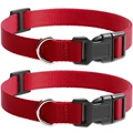 2 Red Nylon Collars