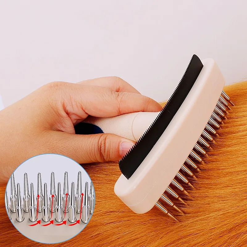 Peine para perros, utensilio para eliminar el pelo de mascotas, cuchillo, cepillo para perros, rastrillo de acero inoxidable, peines para el cuidado de perros, cepillo de masaje, peines para gatos, productos para mascotas