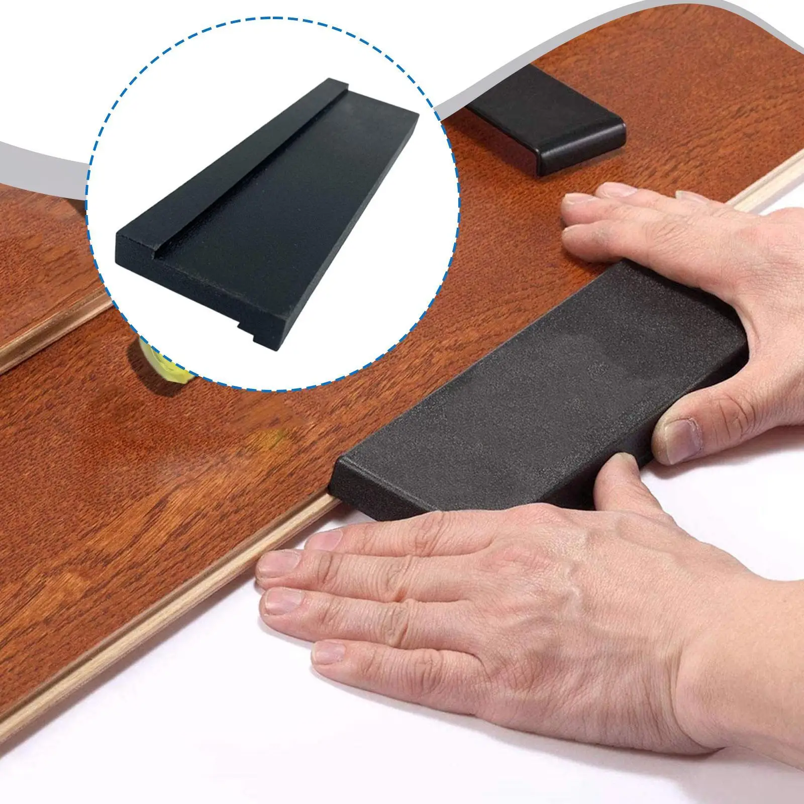 Bloque de roscado, herramienta para pisos de madera con diseño de múltiples ranuras, bloque de roscado para pisos de madera dura para instalación de suelos laminados de tablones de vinilo - imagen 3