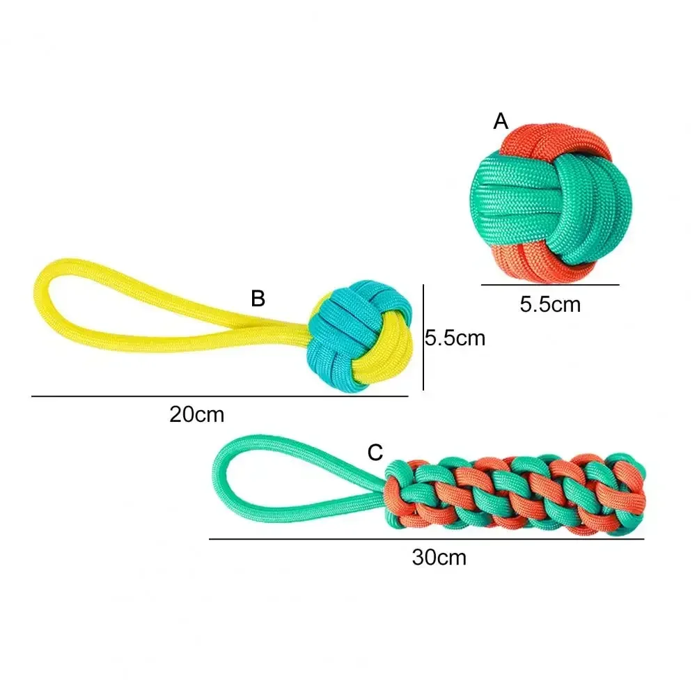 Juguete para masticar para perros, resistente a mordeduras, interactivo, de algodón, para rechinar los dientes, cuerda para perros, bola con nudo, accesorios para mascotas, 1 ud. - imagen 2