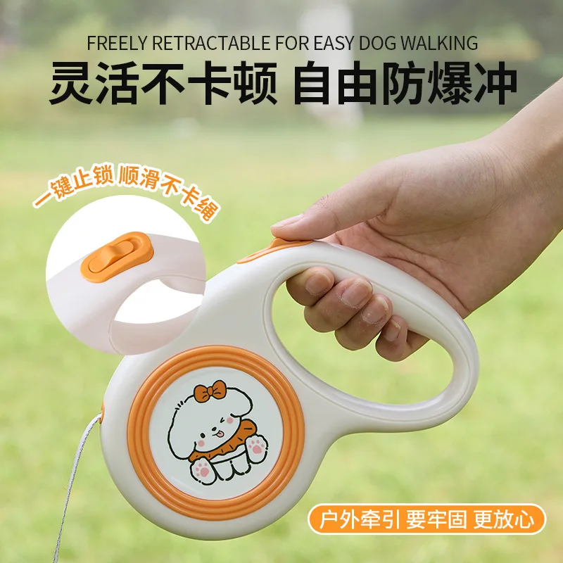 New Retractable Leash Cute Illustration Pattern Dog Leash Automatic Retractable Dog Rope Pet Products - imagen 3