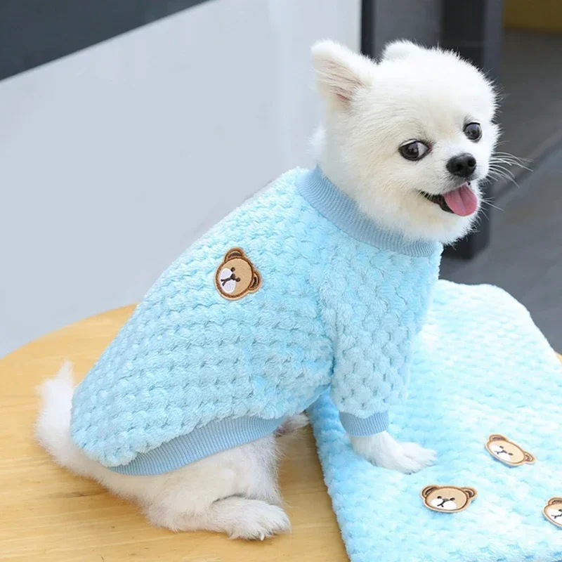 Sudaderas con capucha cálidas para perros, ropa para perros, jersey suave para cachorros, sudadera con estampado de oso bonito para gatos, ropa con capucha para mascotas, Yorkies, Chihuahua - imagen 3