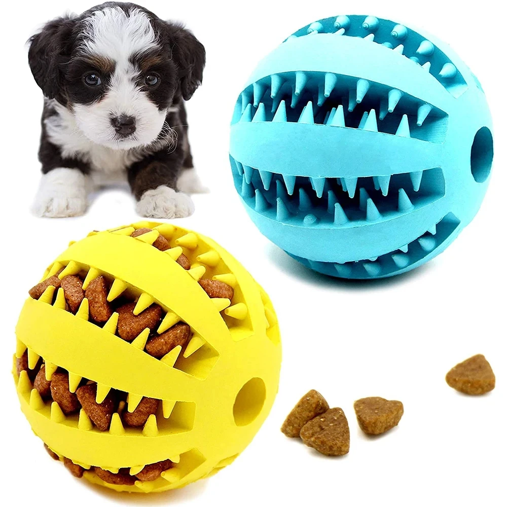 Nuevo juguete para perros, bolas de goma interactivas para perros pequeños y grandes, juguetes para masticar para cachorros y gatos, limpieza dental de mascotas, bola indestructible para perros - imagen 3