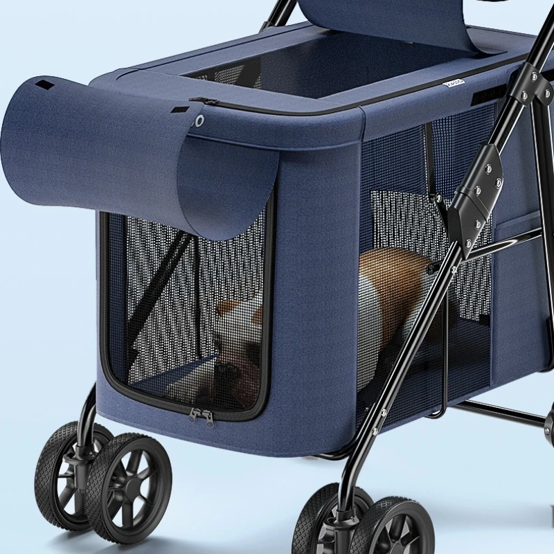 Carros para mascotas múltiples Carros grandes para perros Gran espacio plegable de 60 kilómetros para uso en exteriores Cochecitos para mascotas - imagen 2