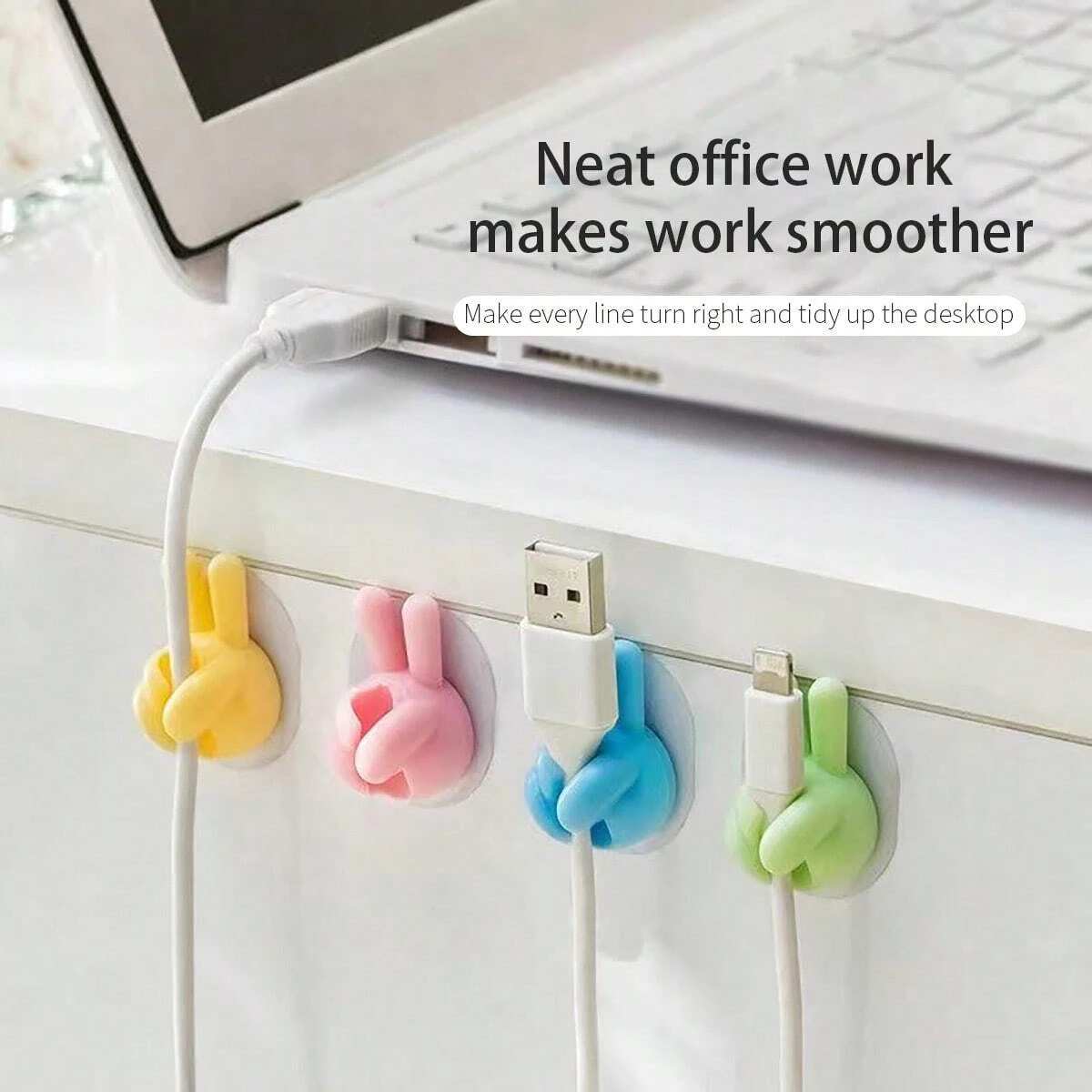 Gancho adhesivo para pulgar, organizador de cables multifuncional sin rastro, soporte para cables sin taladro para escritorio y pared - imagen 5
