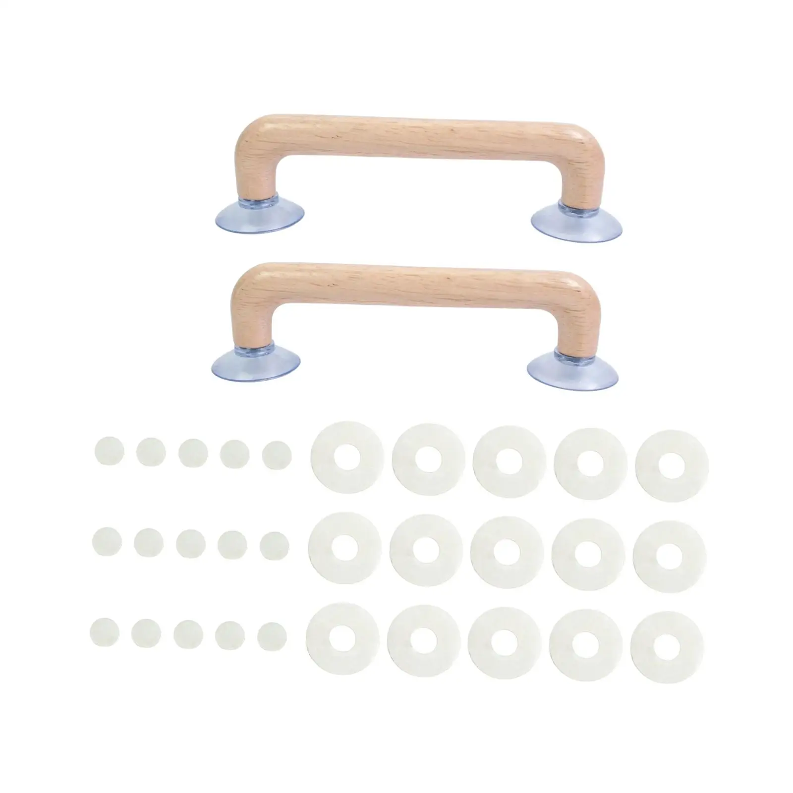 2x mango de regla de ventosa con almohadillas antideslizantes ventosas dobles de madera herramienta de costura DIY agarre de regla para plantillas acolchadas - imagen 5