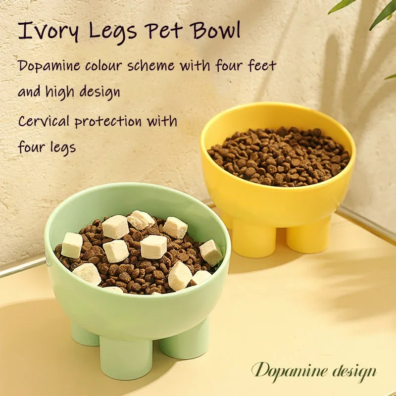 Cuenco de comida para mascotas de pie alto a prueba de fugas, cuenco antipunta para gatos, cuenco para proteger el cuello de 15 °, material pp, comida para gatos, cuencos de agua, suministros para mascotas - imagen 4