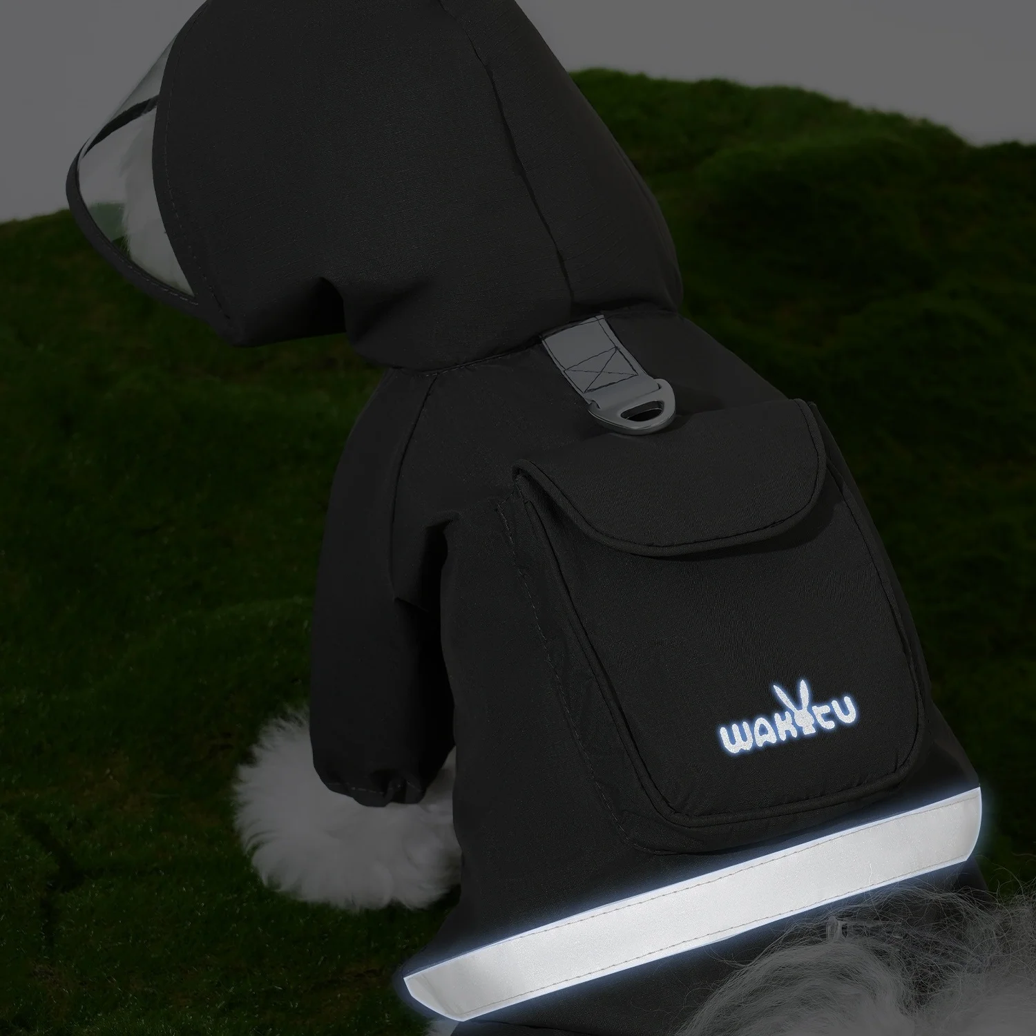 Chubasquero de verano para perros con capucha reflectante impermeable a prueba de viento de cuerpo completo para perros pequeños, Poncho de lluvia para mascotas, ropa para perros - imagen 4