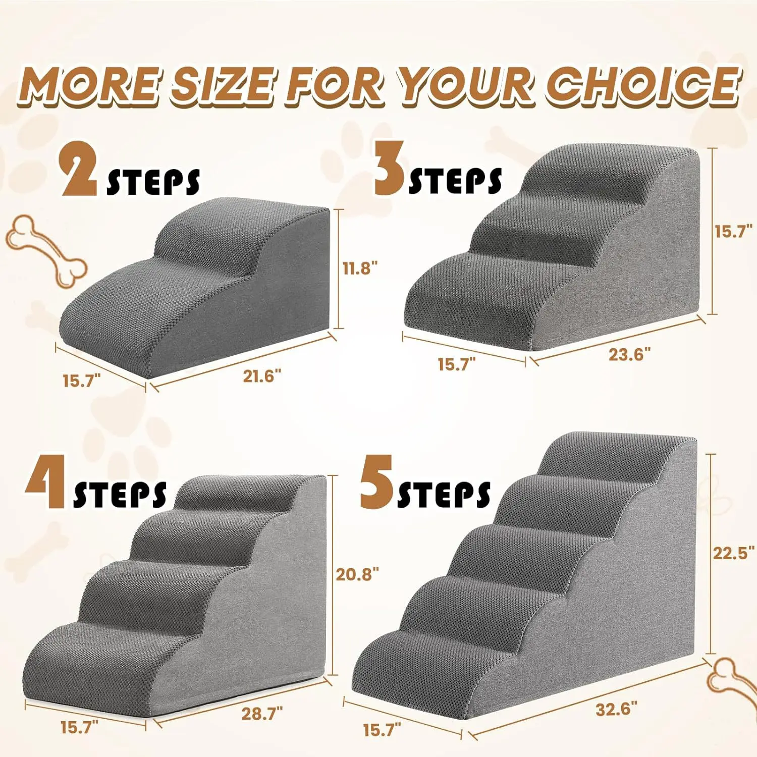 Escaleras de esponja para perros pequeños – Subir a sofá y cama - imagen 3