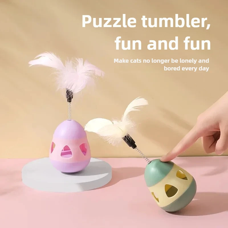 Nuevo vaso de juguete para mascotas, palo de rompecabezas de plumas para gatos, provoca automáticamente los gatos para aliviar el aburrimiento, productos para mascotas