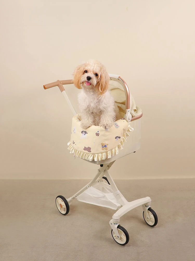 Cochecito para mascotas, toalla antisuciedad, estilo lindo de lujo, alfombrilla para cochecito de perros y gatos, almohada impermeable, productos para mascotas de 2 lados, suministros, accesorios - imagen 3