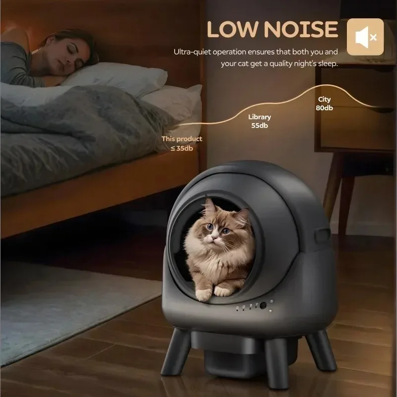 Els-caja de arena autolimpiante inteligente para mascotas, inodoro automático para mascotas con control por aplicación protección de seguridad/medidor de peso/limpieza de 15 días - imagen 5