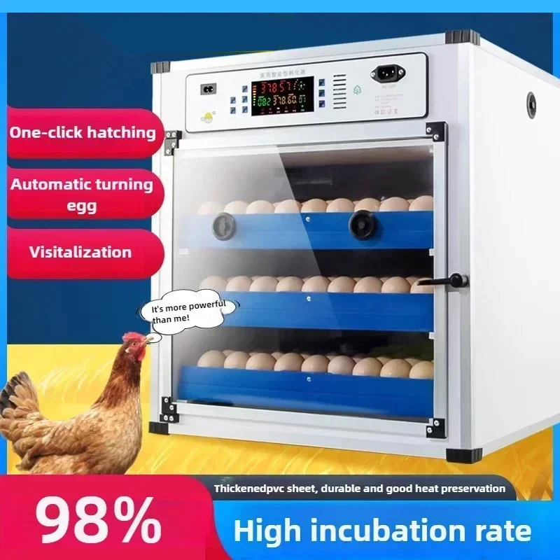 Incubadora de huevos de 204, Control automático de temperatura de giro, máquina para incubar huevos, incubadora de pollo, pato, ganso, suministros para animales de granja