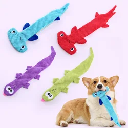 Nuevos juguetes de peluche para perros lagarto, juguetes para masticar duraderos y chirriantes para cachorros y perros adultos, juguetes molares para limpiar los dientes,