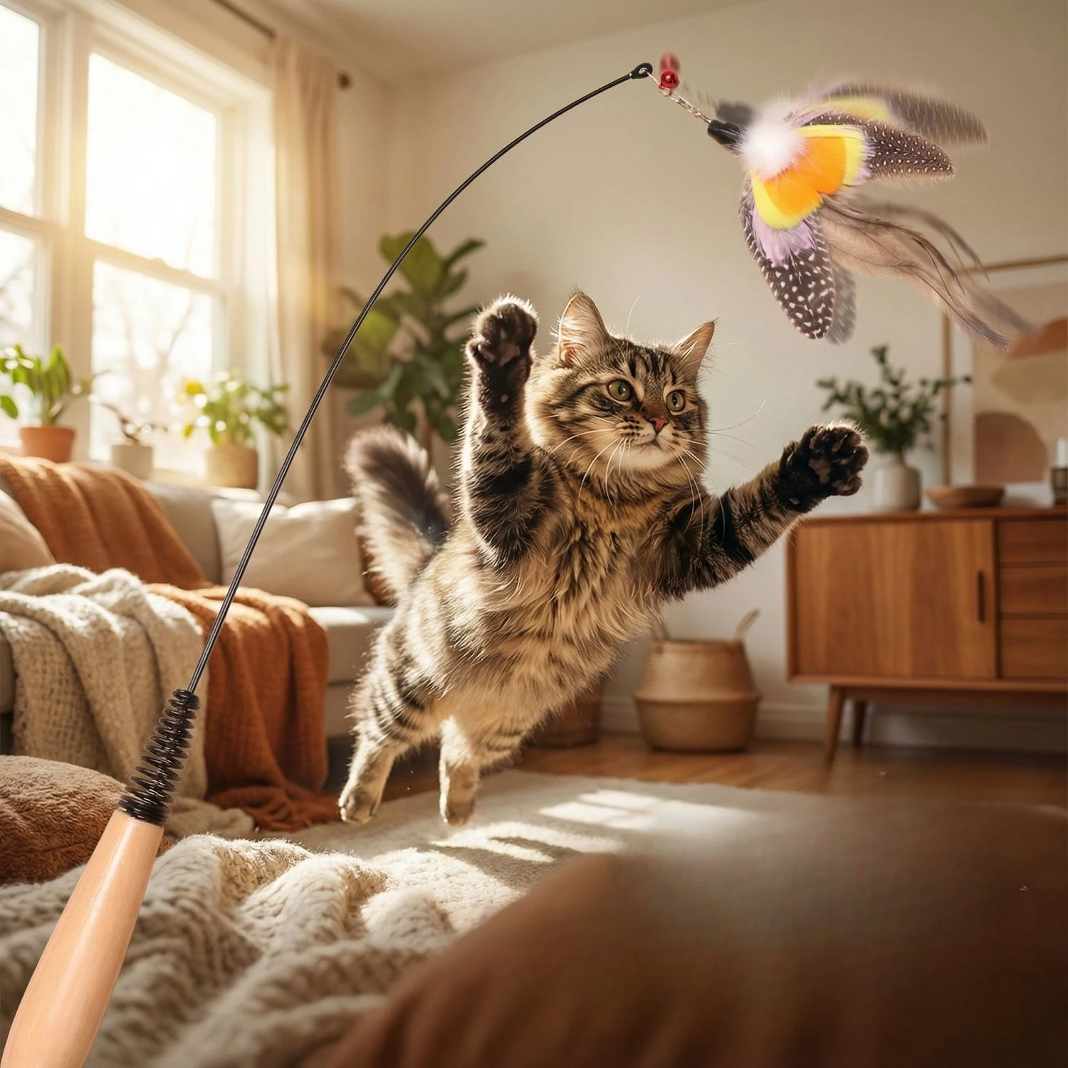 Cabezal de repuesto para varita cazadora – Insecto y plumas para gatos - imagen 2