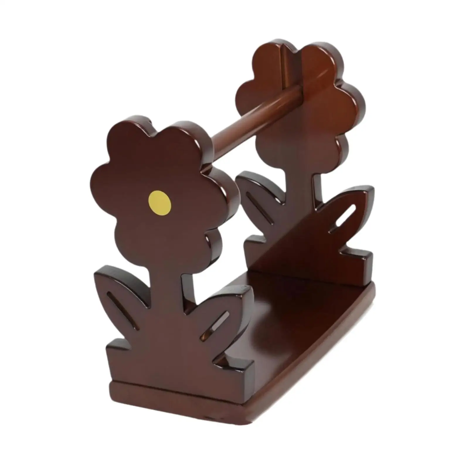 Soporte de hilo de madera inspirado en flores, organizador giratorio, accesorios de tejido de ganchillo para uso artesanal estacionario - imagen 5