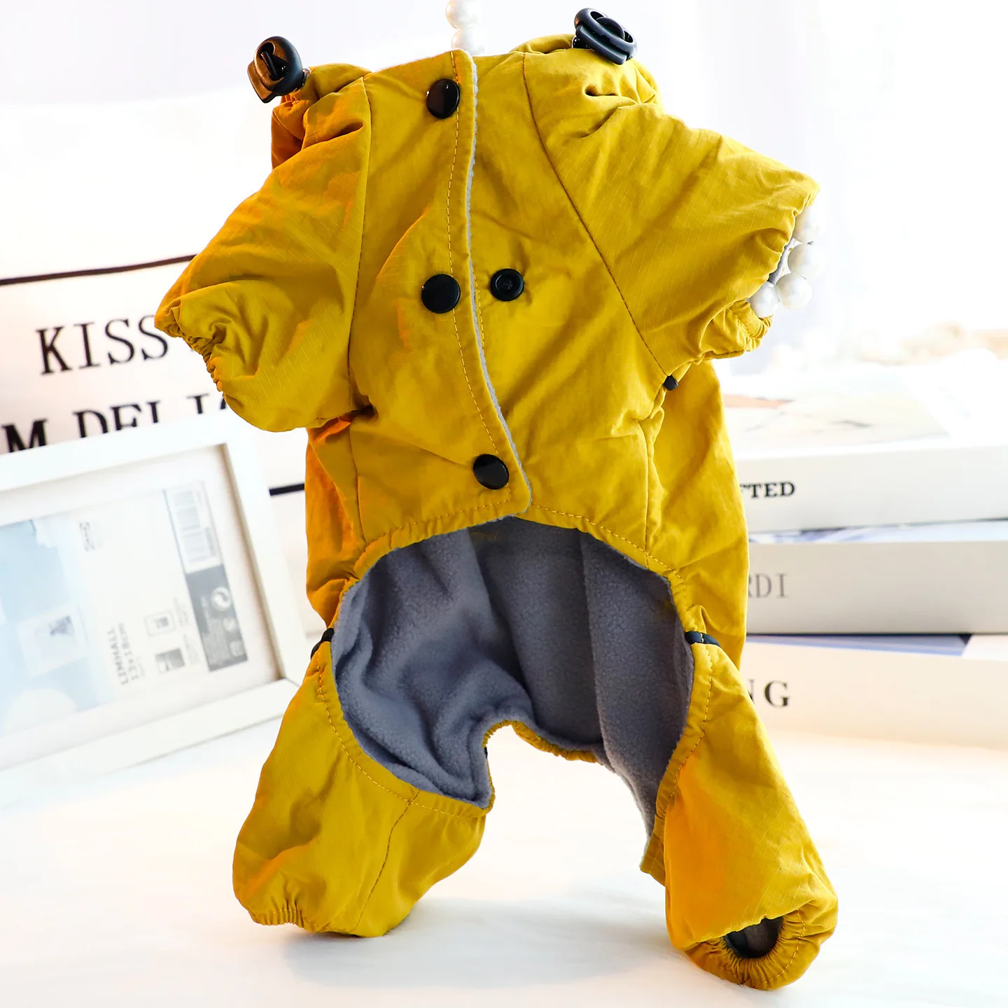 Ropa para cachorros, ropa de otoño e invierno, chaqueta de tracción gruesa de cuatro patas para montaña, productos para mascotas de peluche para perros pequeños - imagen 4