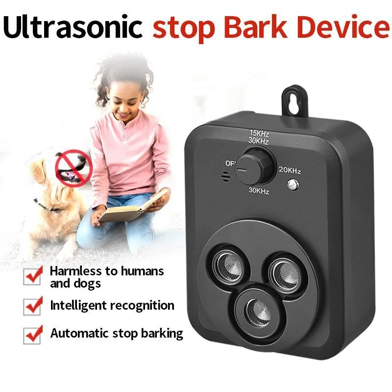 Dispositivo antiladridos con 3 niveles ultrasónicos, tapón automático para ladridos, herramienta disuasoria para ladridos de perros, rango de 50 pies, entrenamiento para perros, 1 Uds. - imagen 2