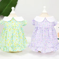 Falda de princesa de verano para perros y mujeres, bonito vestido Floral con estampado de gato, vestido de lujo para boda, cachorro, ropa para perros Chihuahua, falda para mascotas