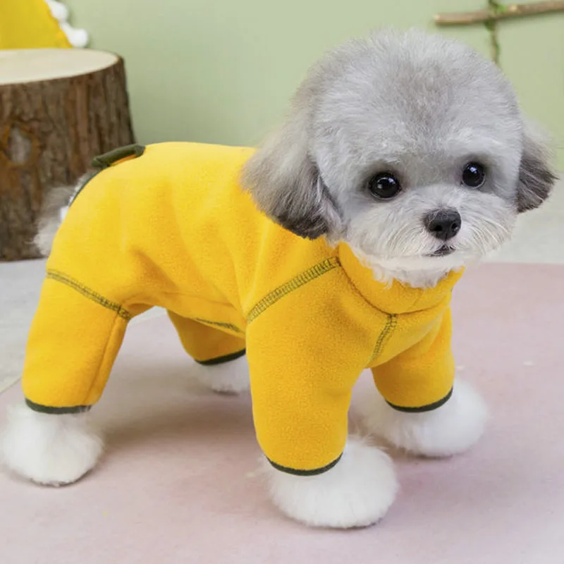 Ropa cálida para perros, disfraces envueltos en el vientre para perros, mono, traje para perros pequeños, monos para cachorros Shih Tzu Chihuahua, chándal XS - imagen 2