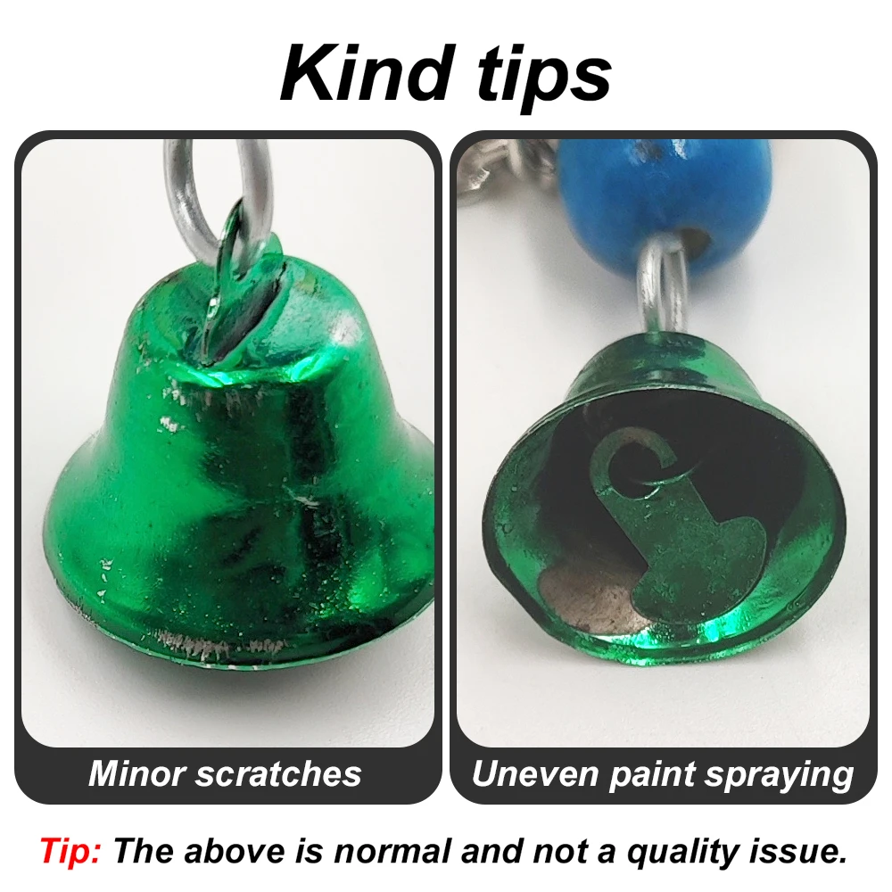 Columpio de madera Natural para loros, juguete para masticar con campana colgante, soporte de percha duradero, accesorio para jaula de pájaros, accesorios para loros, 1 ud. - imagen 4