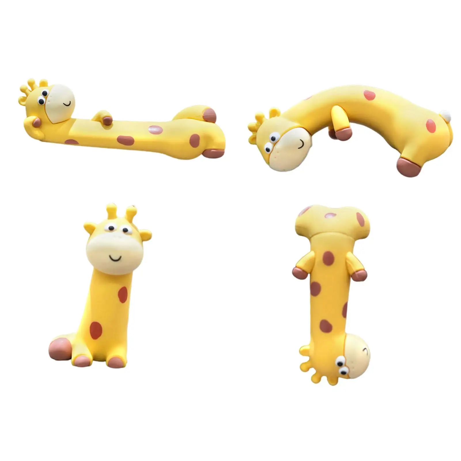 4Pcs Playful Giraffe Figurines Collection Car Dashboard Decor Lightweight Multifunctional Computer Screen Decoration