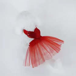 Falda de hilo de amor brillante para mascotas, chaleco de malla para gato/perro, cumpleaños, Día de San Valentín, Navidad, Año Nuevo, ropa para cachorros, primavera