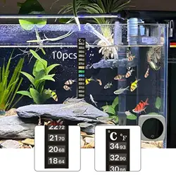 Tira de termómetro para acuario, pegatina indicadora de temperatura del agua de fácil lectura, diseño compacto para configuración de pecera