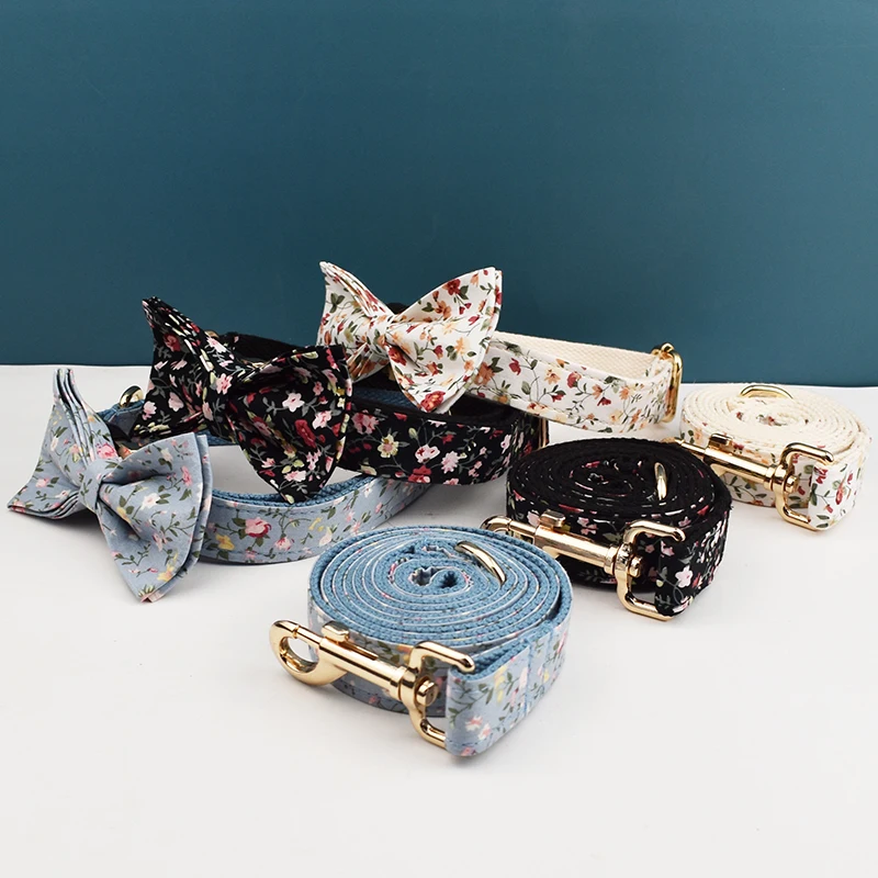 Accesorios para mascotas, Collar para perro, conjunto de arnés, Collar para perro, pajarita, productos impresos para mascotas, collares tácticos de lujo personalizados para perros - imagen 2