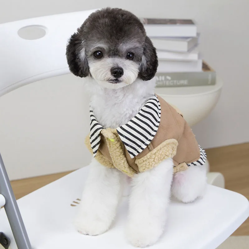 Ropa para perros rosa y marrón, abrigo cálido de invierno, chaqueta para perros pequeños, ropa de bolsillo para perros salchicha, chaquetas para cachorros, ropa para perros XXL - imagen 4