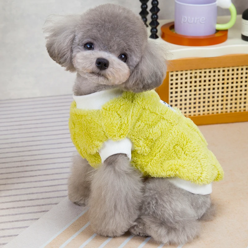 Ropa cálida para perros, sudaderas con capucha de lana rosa de manga corta para invierno, abrigo para un perro, caniche, Yorkshire, sudadera con capucha, ropa XXL - imagen 3