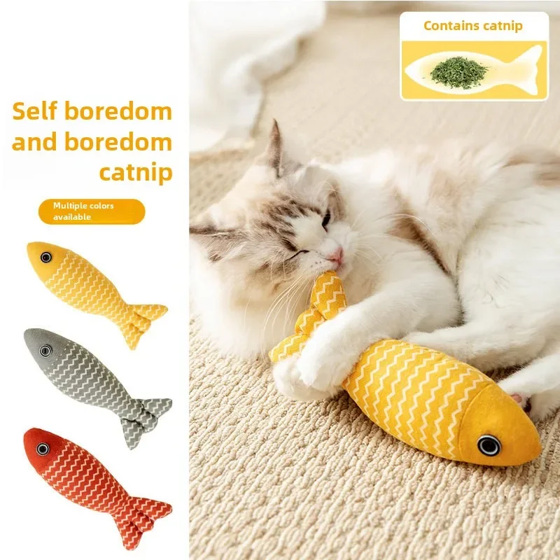 Juguetes para mascotas, pescado de lino para aliviar el aburrimiento, simulación de peces, gatitos, moler los dientes para diversión, juguetes para gatos, productos para gatos - imagen 2
